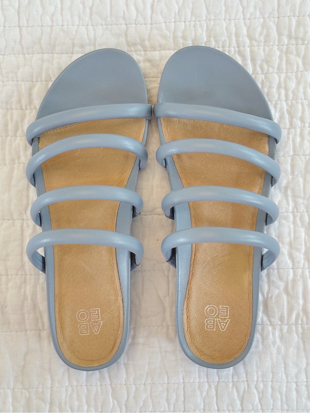 Abeo Sammie Leather Comfort Sandals Blue Size 8 | Cushioned Footbed - Picture 4 of 9